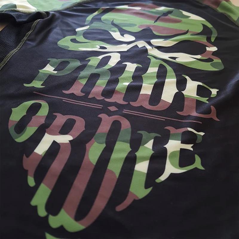 PRIDE OR DIE ''reckless camo' RASHGUARD - BLACK